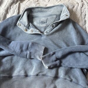 “Acid wash” American eagle crop sweatshirt Snap Collar Sweatshirt